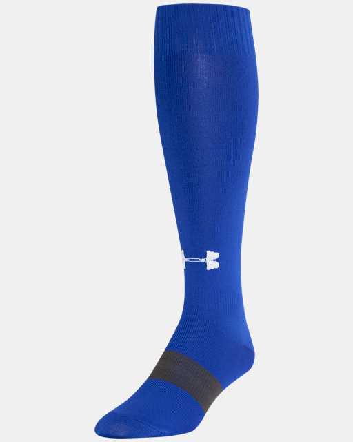 Under Armour UA Drive Basketball Mid Crew Socks-Mens L-Blue/Red 